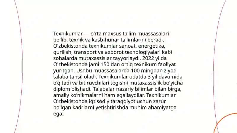 O'zbekiston Respublikasining,,Ta'lim to'g'risida"gi qonuni.Professional ta'lim 4