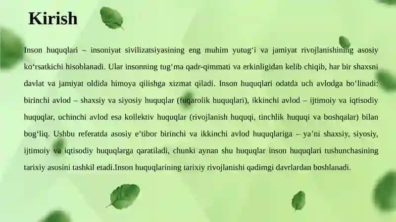 Insonning shaxsiy, siyosiy, ijtimoiy va iqtisodiy huquqlarining tarixi va rivojlanishi 4