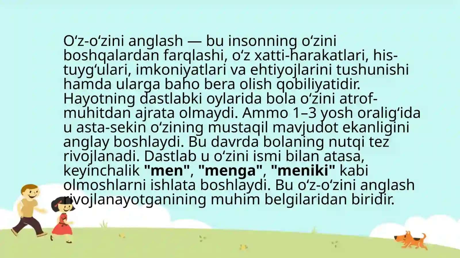 Ilk bolalik davrida o‘z-o‘zini anglashning rivojlanishi va 3 yosh inqirozi 4