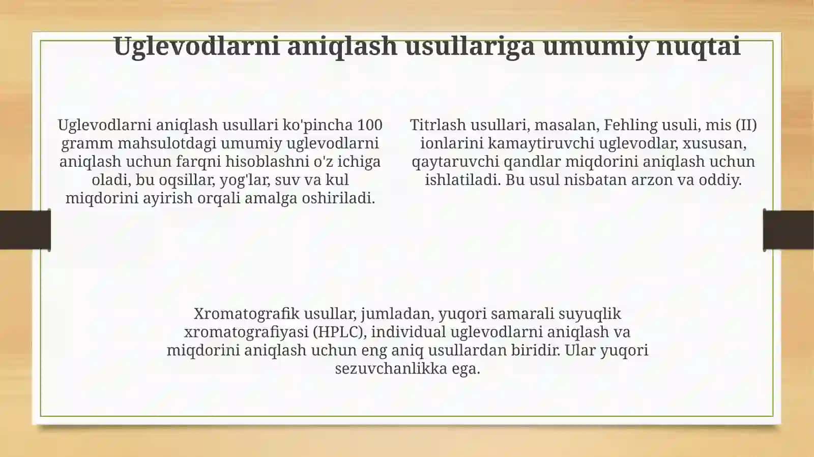 Ozuqa tarkibidagi uglevodlarni aniqlash 4