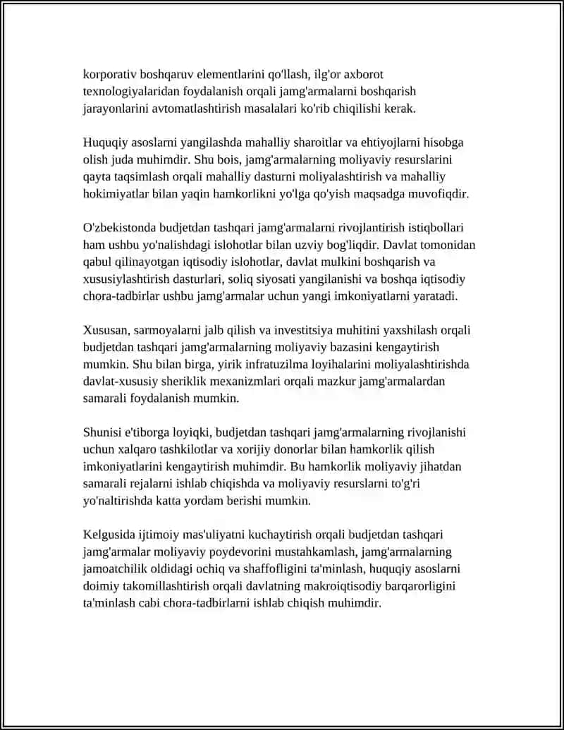 Budjetdan tashqari jamg'armalarning rivojlanish istiqbollari 4