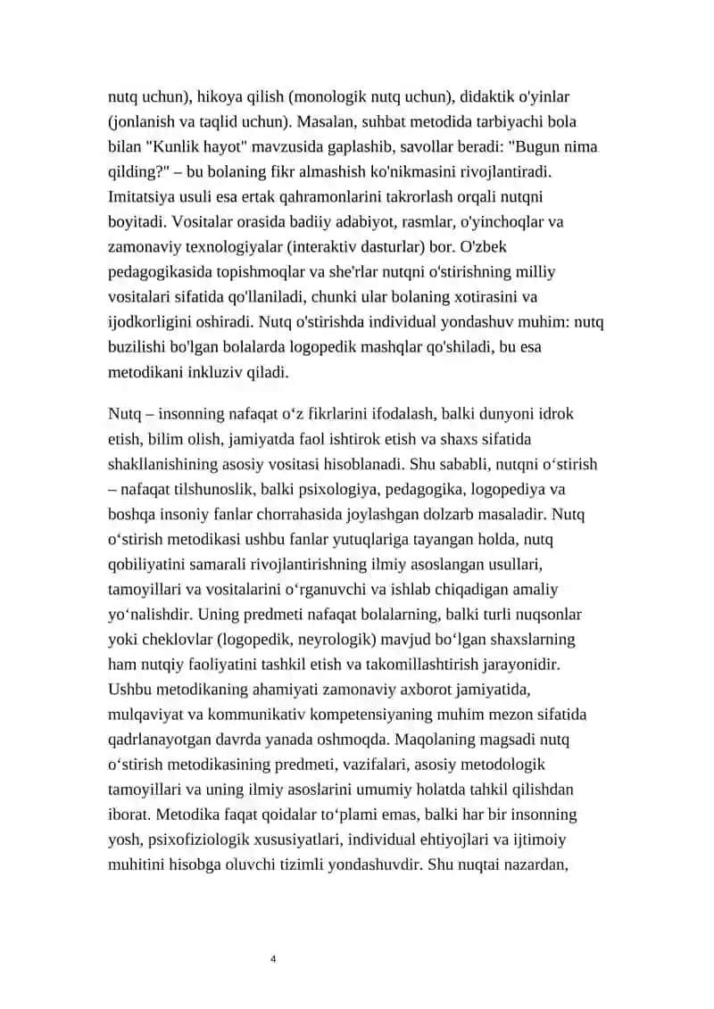Nutq O‘stirish Metodikasi Predmeti va uning metodologik asosi 4