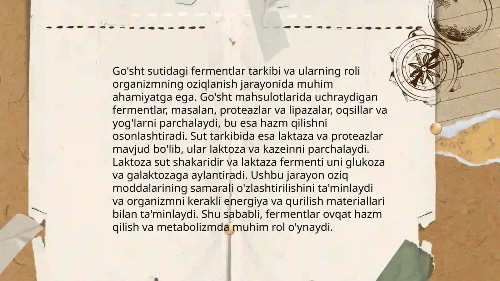 Go'sht sut tarkibidagi fermentlar va ularni tasnifi 4