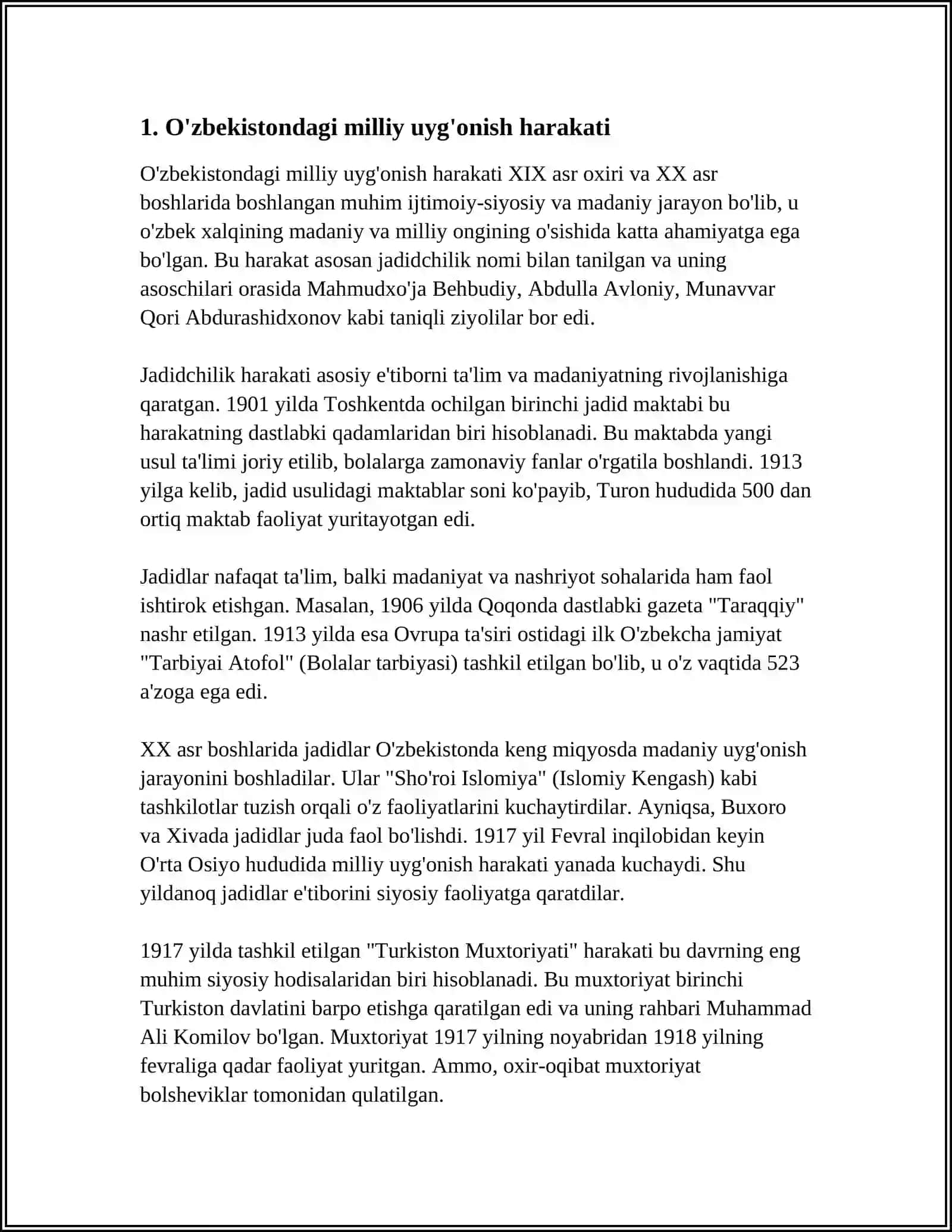 MUSTAQILLIKKA ERISHISH ARAFASIDA O'ZBEKISTONDAGI IJTIMOIY- SIYOSIY JARAYONLAR 4