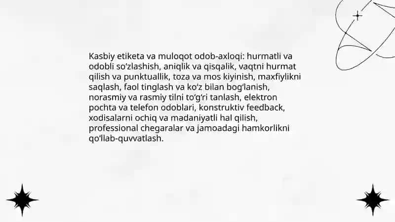 Kasbiy muloqot uslubiyati va qoidalari 4