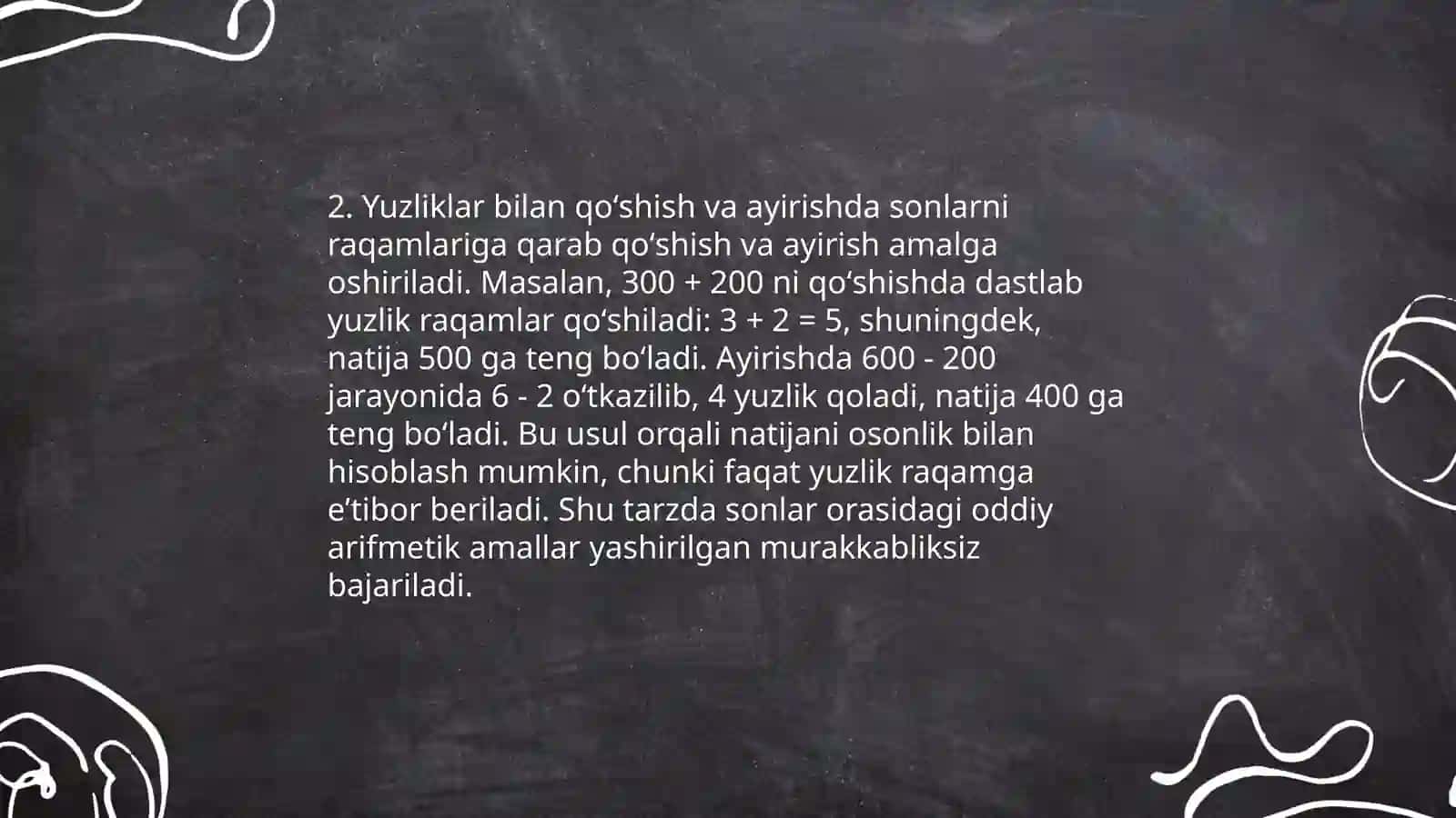 Oʻnlik yuzlik minglik va koʻp xonali sonlar konsentrida arifmetik amallar metodikasi 4