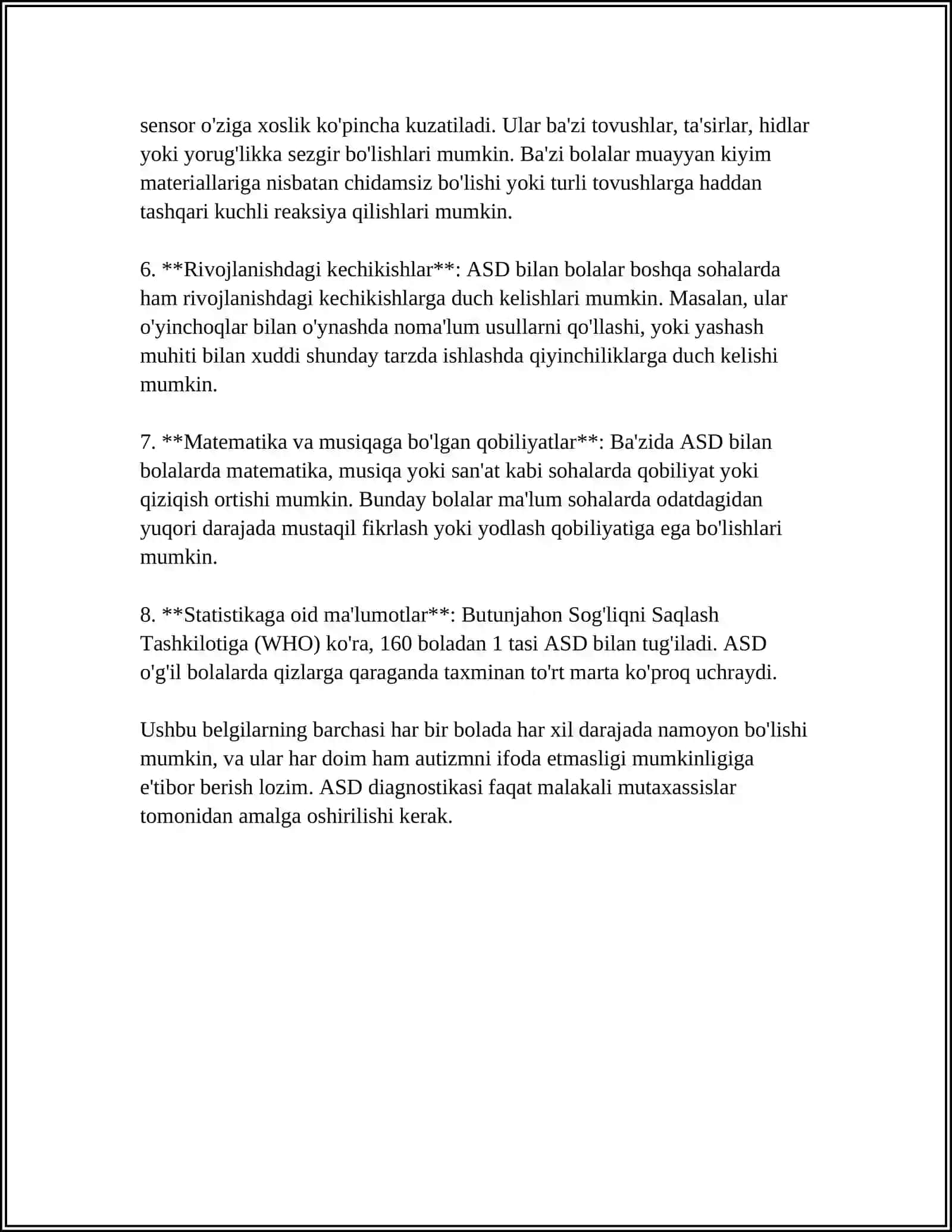 EMOTSIONAL- IXTIYORIY SOHASI BUZILGAN BOLALARNI PSIXOLOGIK-PEDAGOGIK JIHATDAN O'RGANISH (ERTA BOLALIK AUTIZMI BILAN) 4