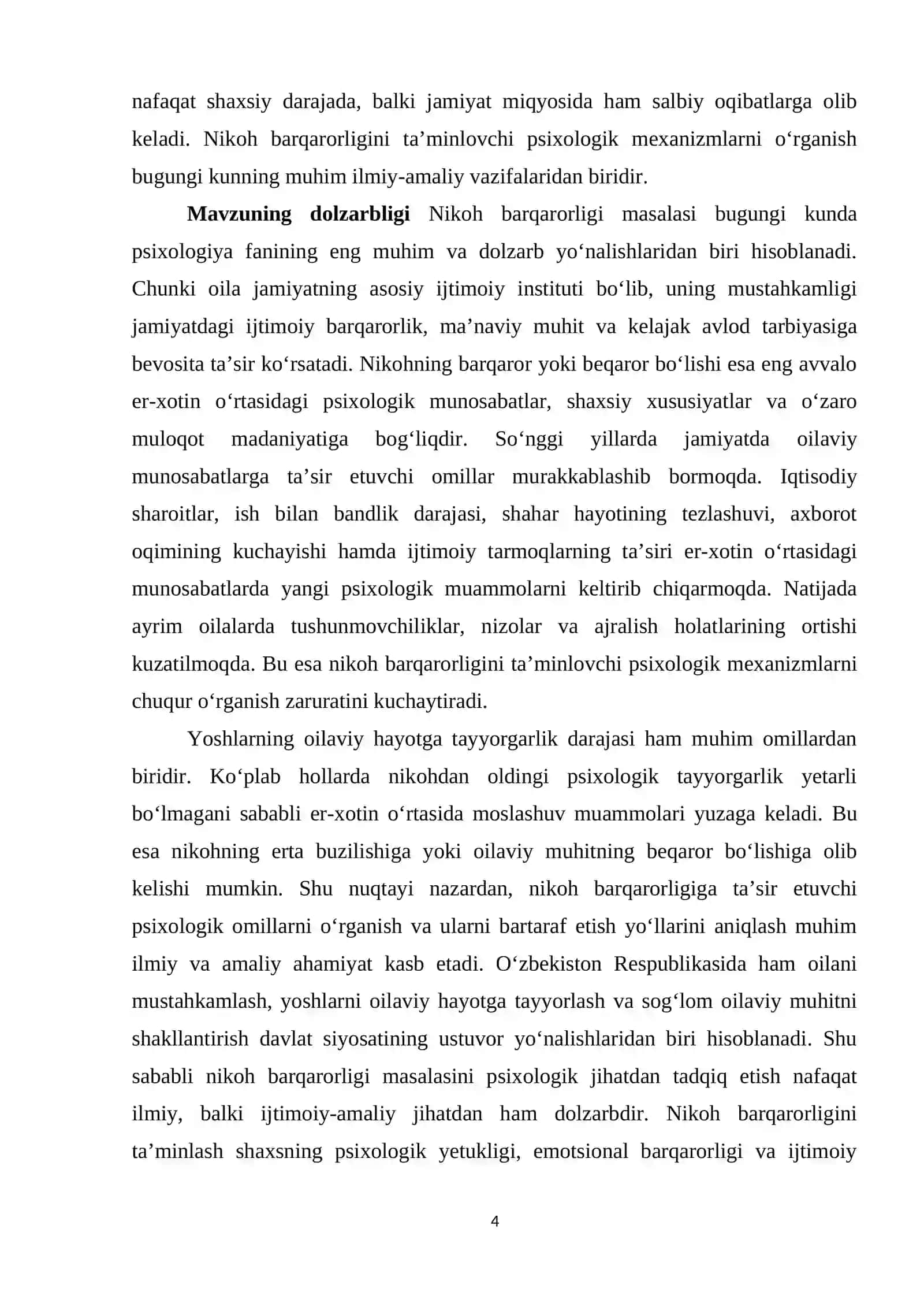 Nikoh barqarorligi omillari 4