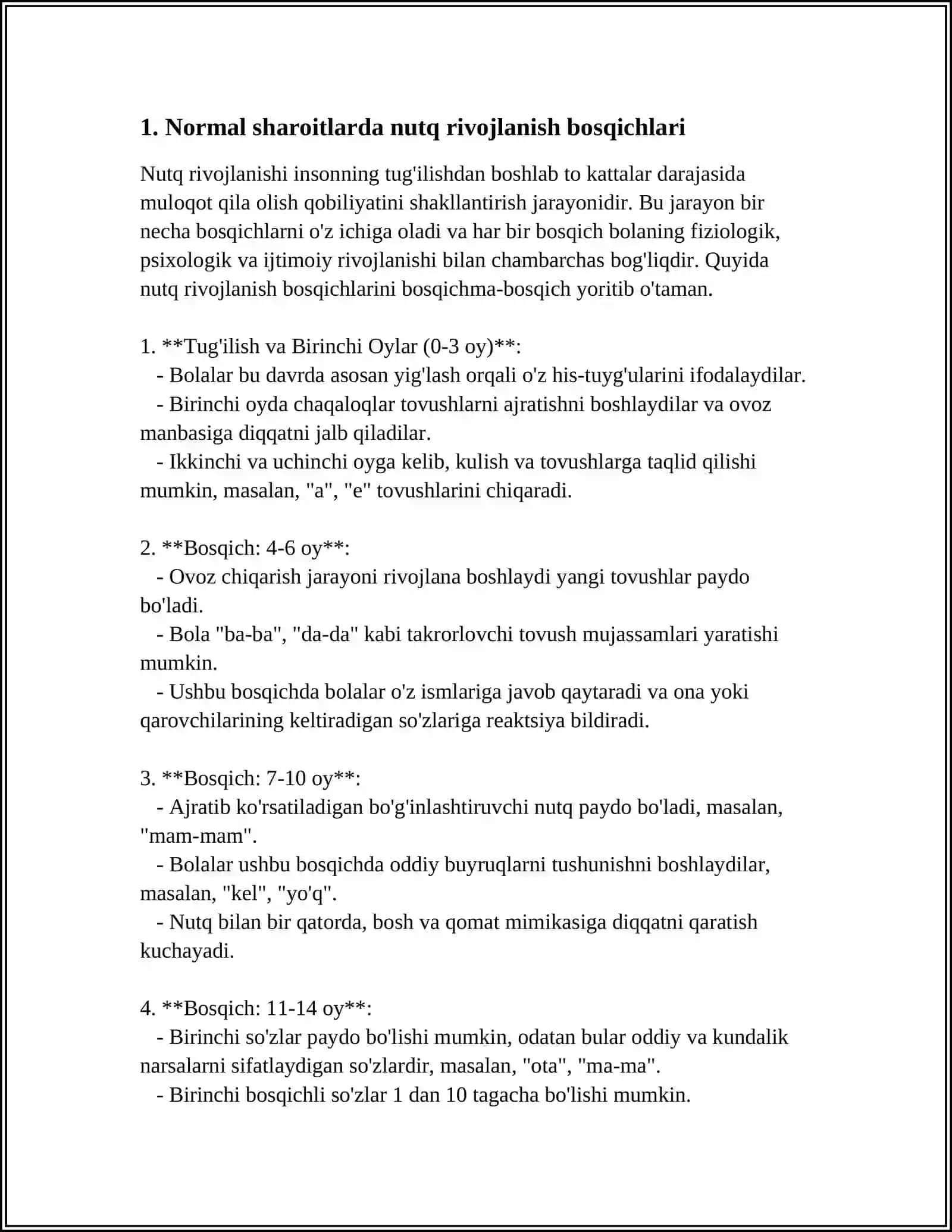 REFERAT NORMA VA ATIPIK SHAROITLARDA NUTQ RIVOJLANISHINI TAQQOSLASH 4