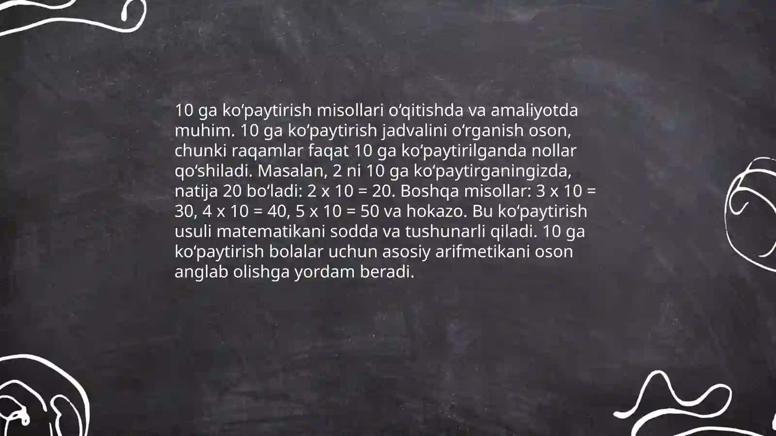 2-sinf matematika fanidan 10 ga va 100 ga ko‘paytirish hamda bo‘lish 4