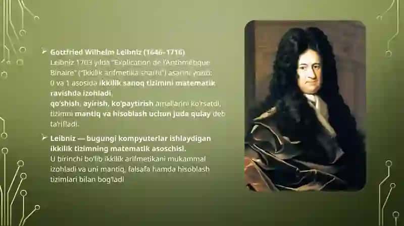 Kompyuter Ishida ikkilik sanoq sistemasidan foydalanish nazaryalari 4