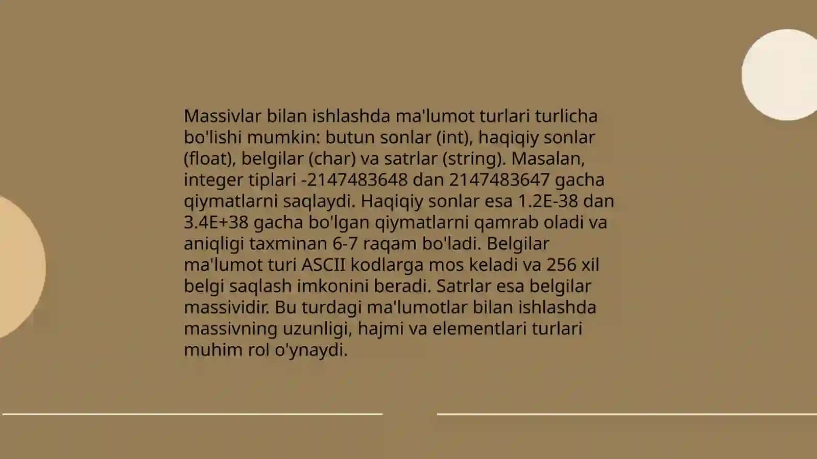 Massivlar haqida 4