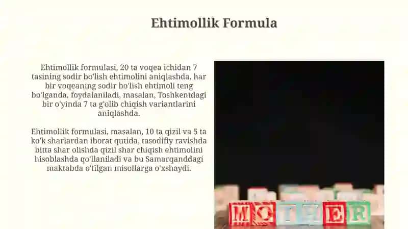 Ehtimolning klassik tarifi 4