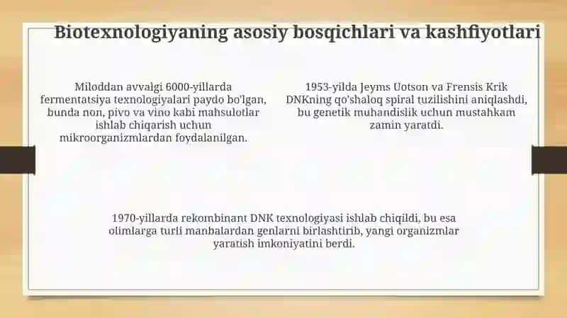 Nobel mukofoti laureatlari va biotexnologiyaga qo'shgan hissasi 4