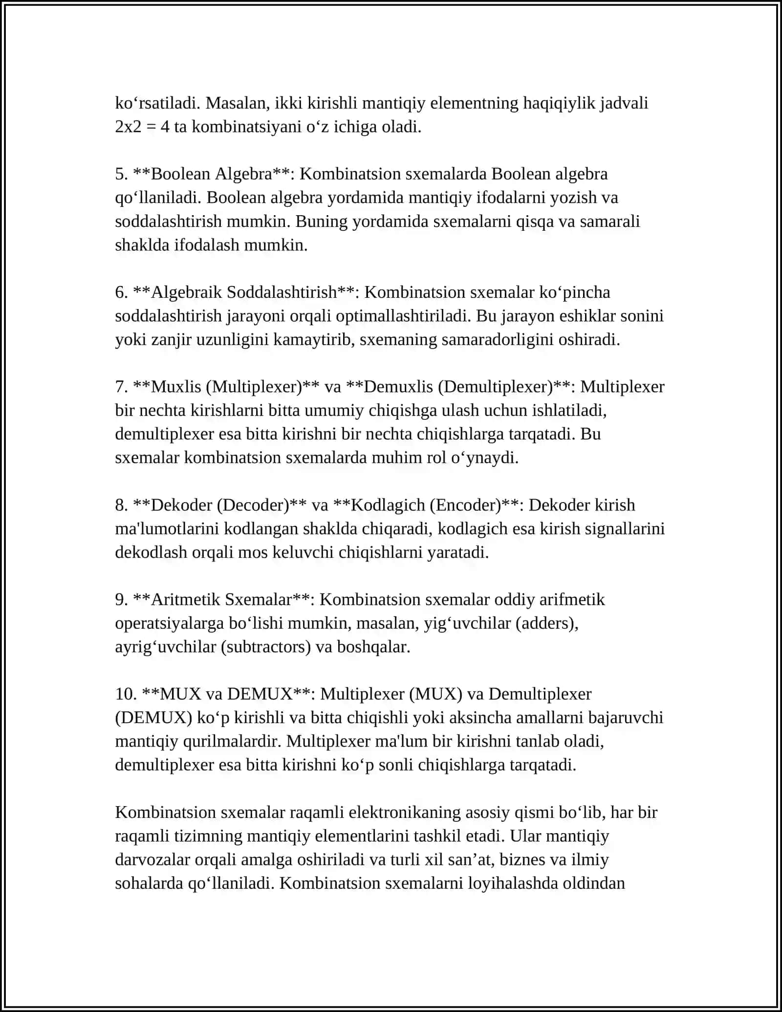 BITTA CHIQISHLI KOMBINATSION SXEMALARNING SINTEZI 4