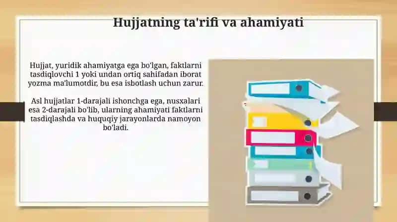 Hujjatlarning turlari va xususiyatlari 4