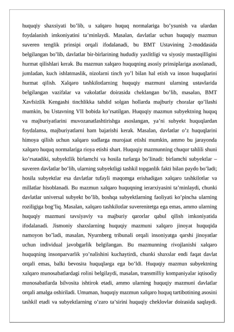 Xalqaro huquqning birlamchi va ikkilamchi subyektlari 4