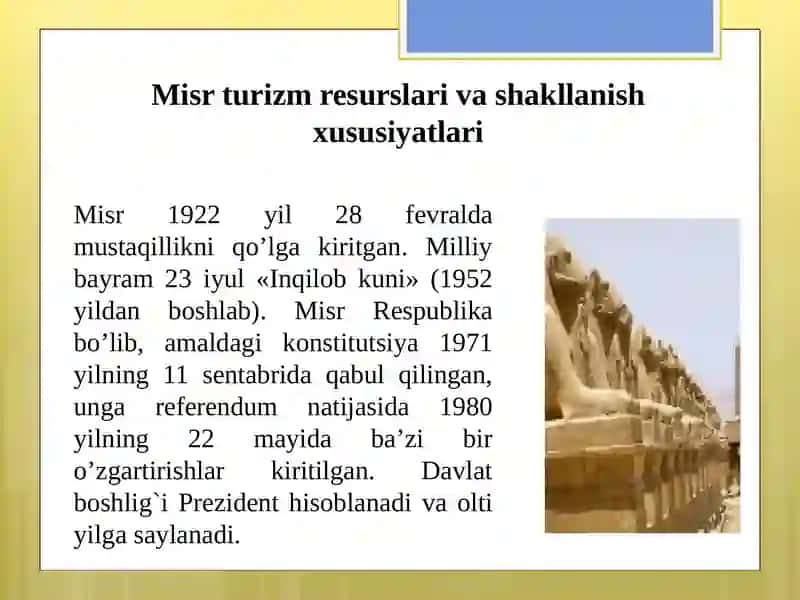 MISR TURIZM RESURSLARI VA UNING TURIZMNI RIVOJLANTIIRISH ISTIQBOLLARIREJA 4