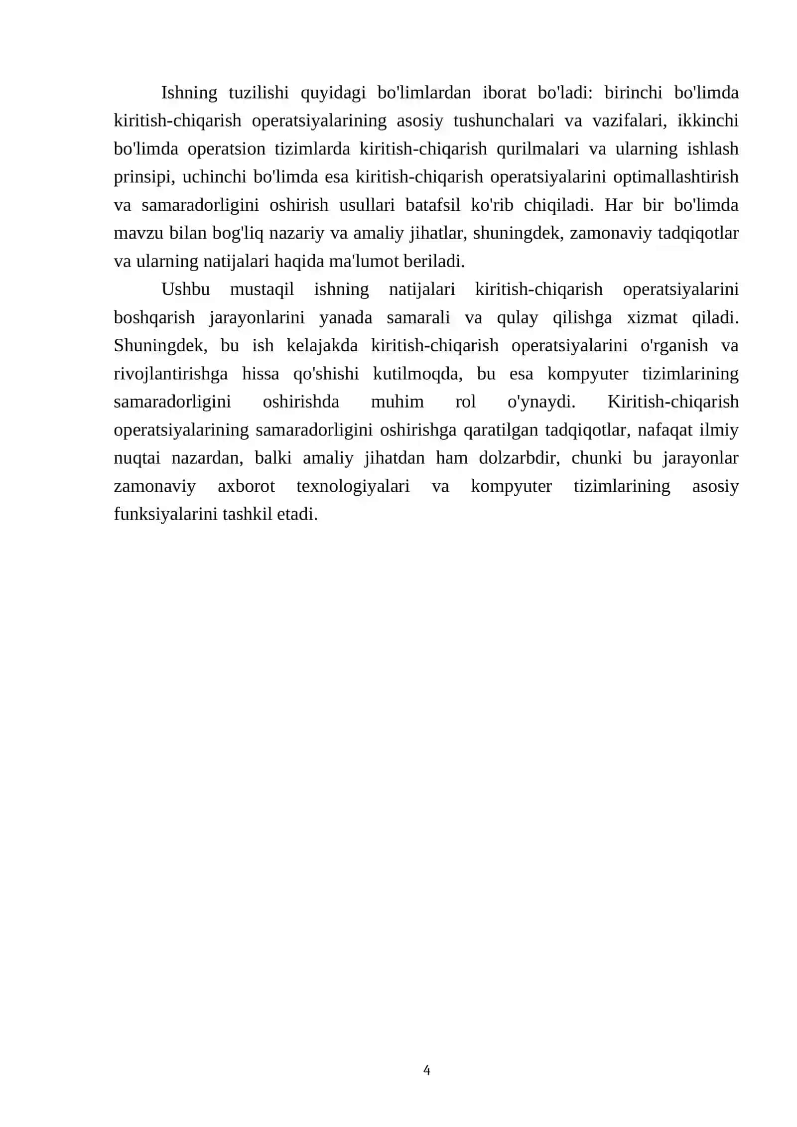 Operatsion tizimlarda kiritish-chiqarish operatsiyalarini boshqarish 4