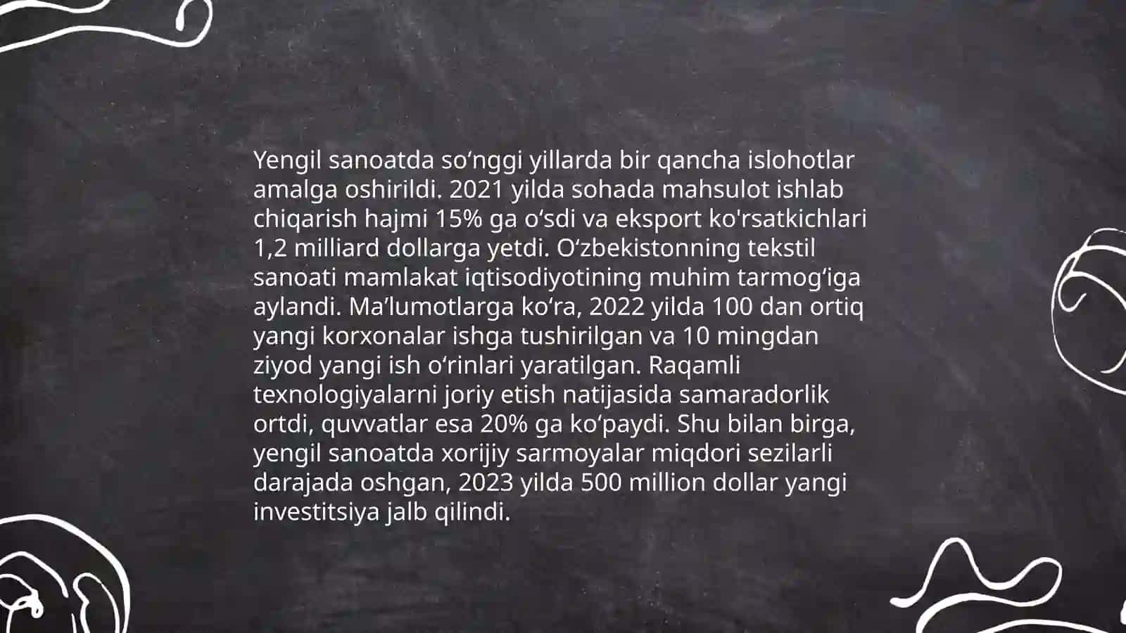 Oʻzbekiston Respublikasi yengil sanoatni rivojlantirish yoʻnalishlari 4