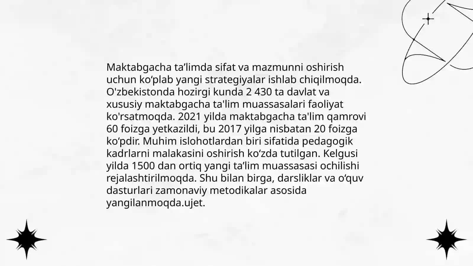 Oʻzbekiston Respublikasi Maktabgacha taʼlim tizimini 2030- yilgacha rivojlantirish Konsepsiyasi 4