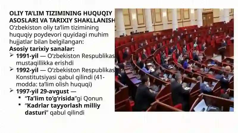 Oliy ta’lim tizimi va undan keyingi ta’limning shakllanishi 4