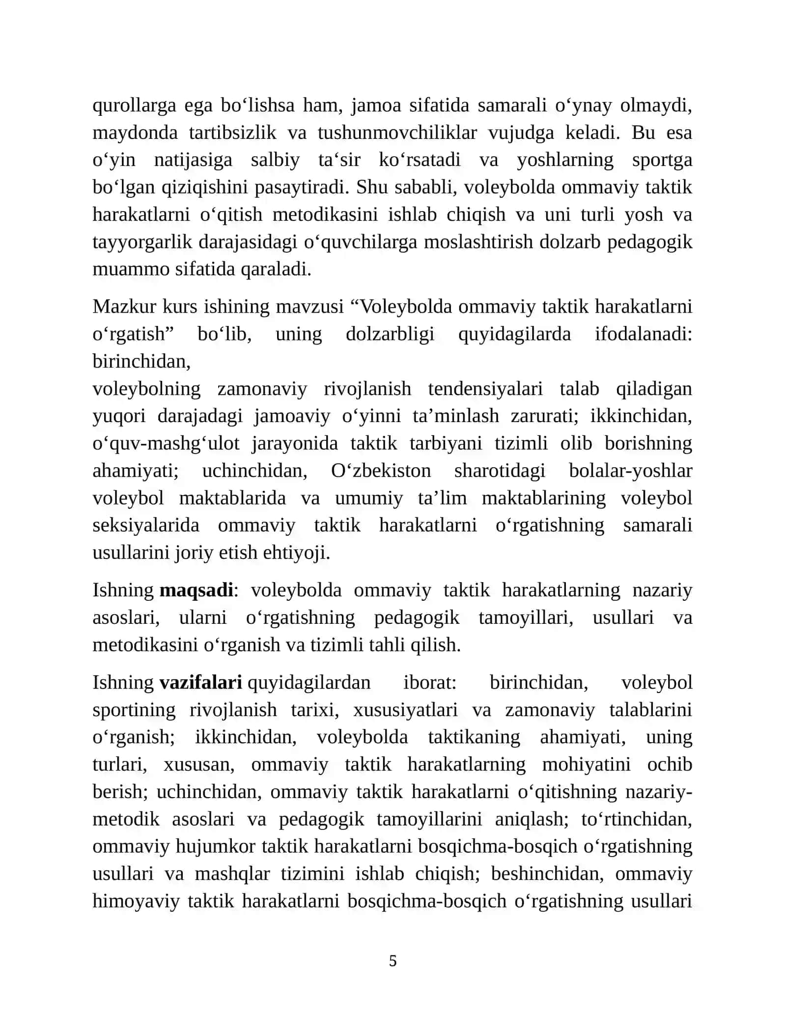 BOB. VOLEYBOLDA OMMAVIY TAKTIK HARAKATLARNI O‘RGATISH METODIKASI VA AMALIYOTDA QO‘LLASH 4