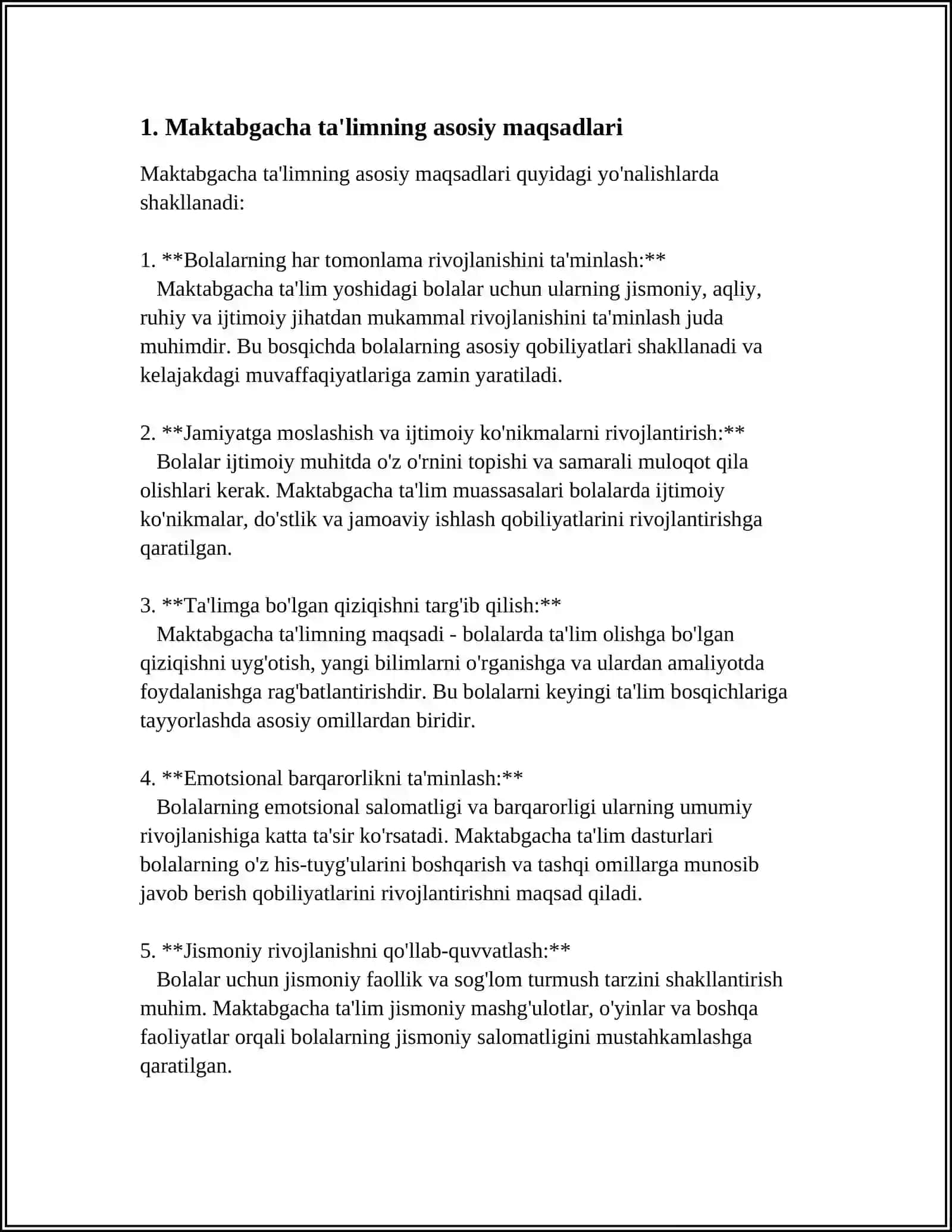MAKTABGACHA TA'LIM TASHKILOTLARI TA'LIM JARAYONINING MAQSAD VA TAMOYILLARI 4