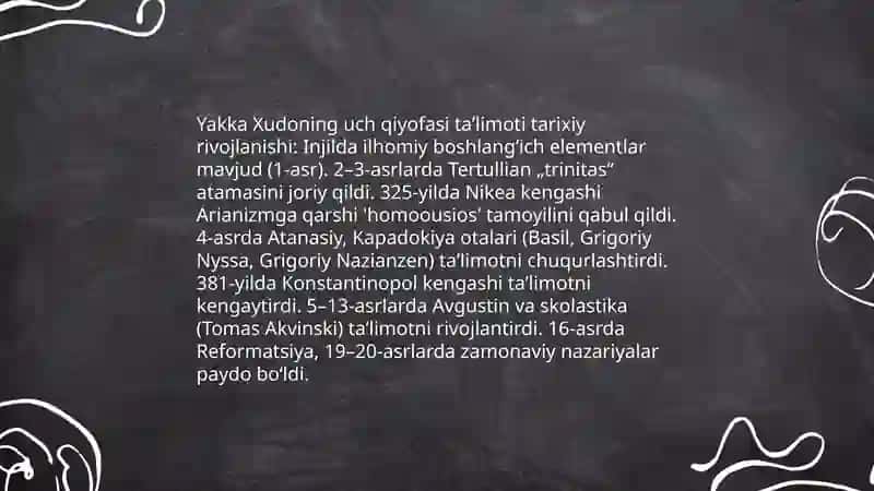 Xristianlik ta’limotida yakka xudoning uch qiyofasi haqidagi ta’limot 4
