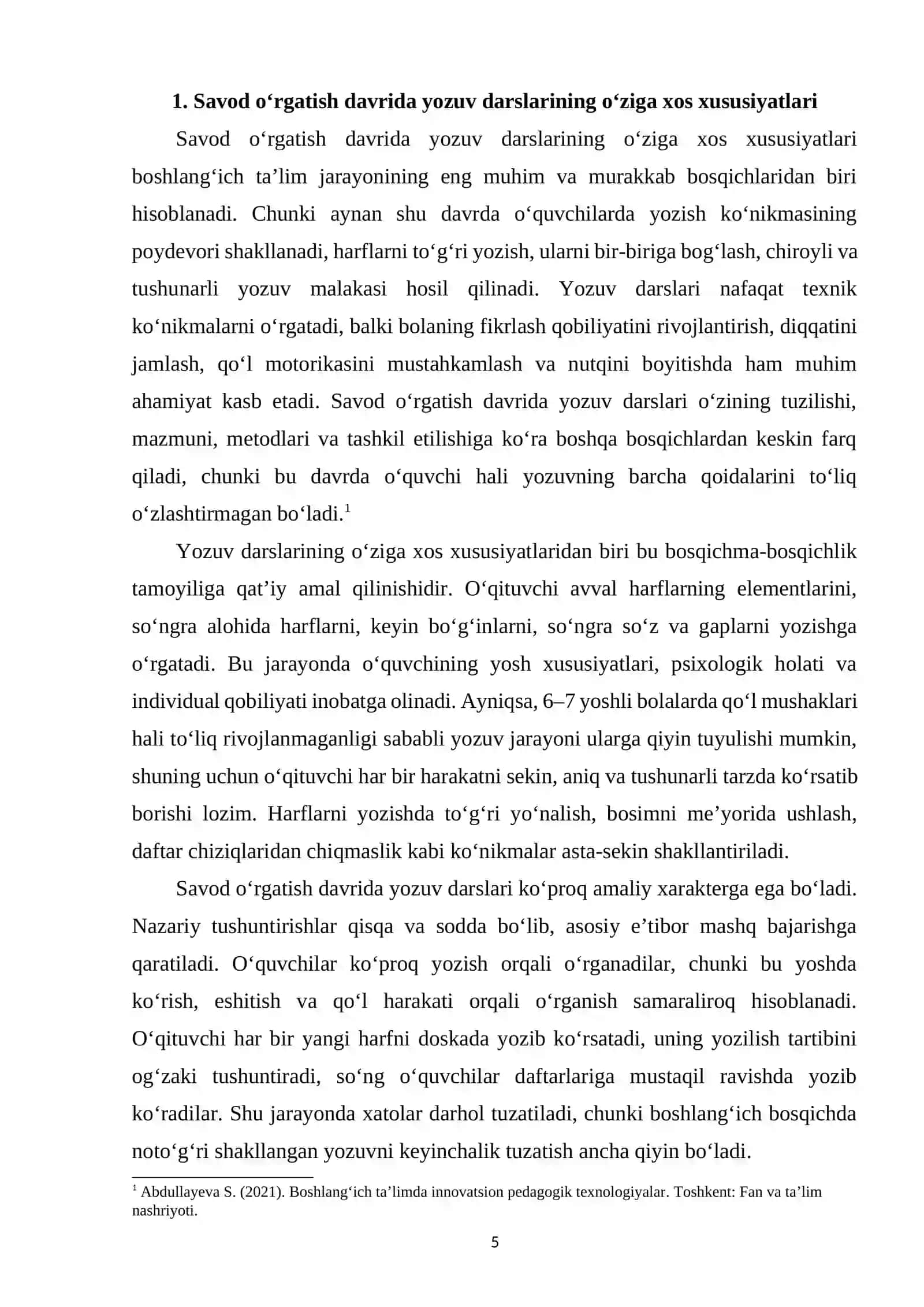 Savod o‘rgatish davrida yozuv darslarida dam olish daqiqalarini tashkil etish 4