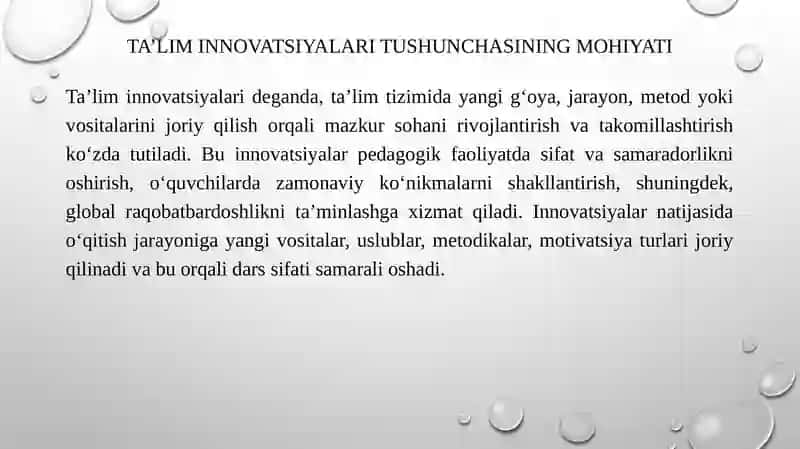 Innovatsion ta'lim texnologiyalari va ta'lim innovatsiyalari 4