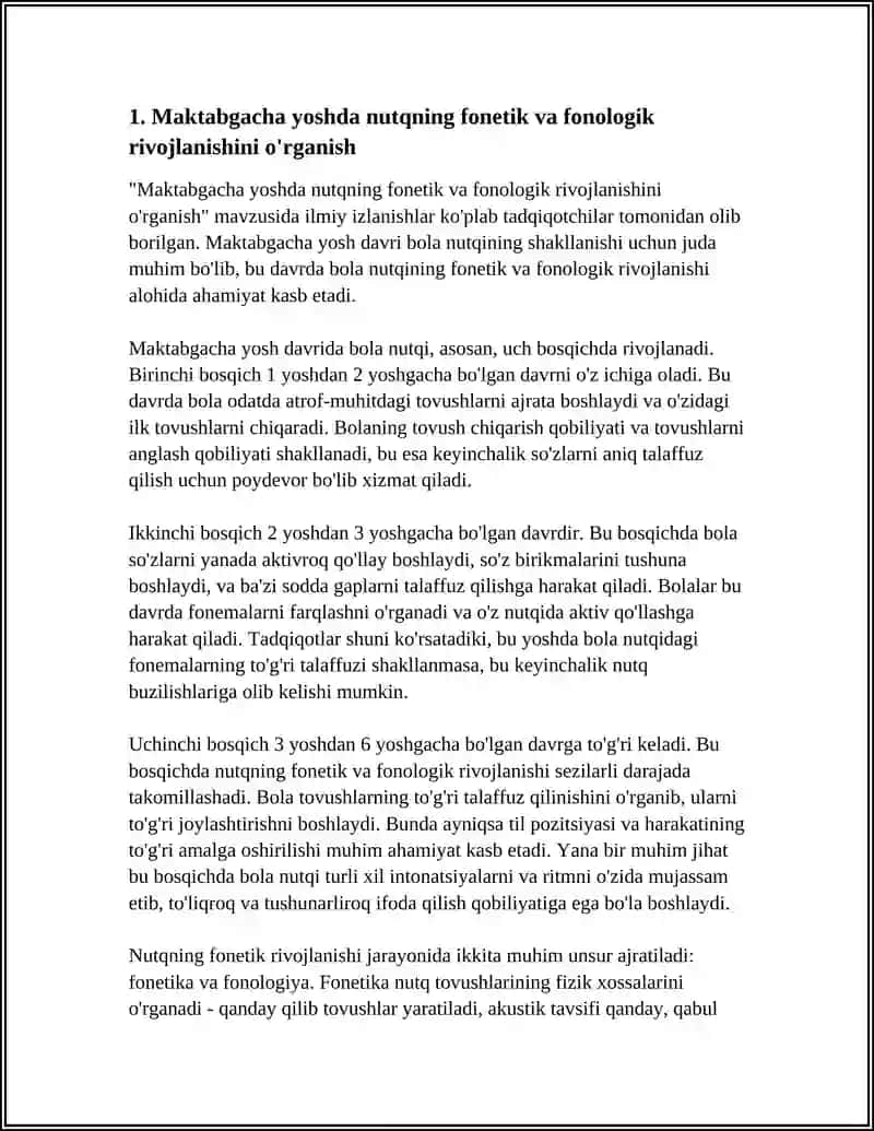 Maktabgacha yoshda nutqning fonetik va fonologik rivojlanishini o'rganish 4