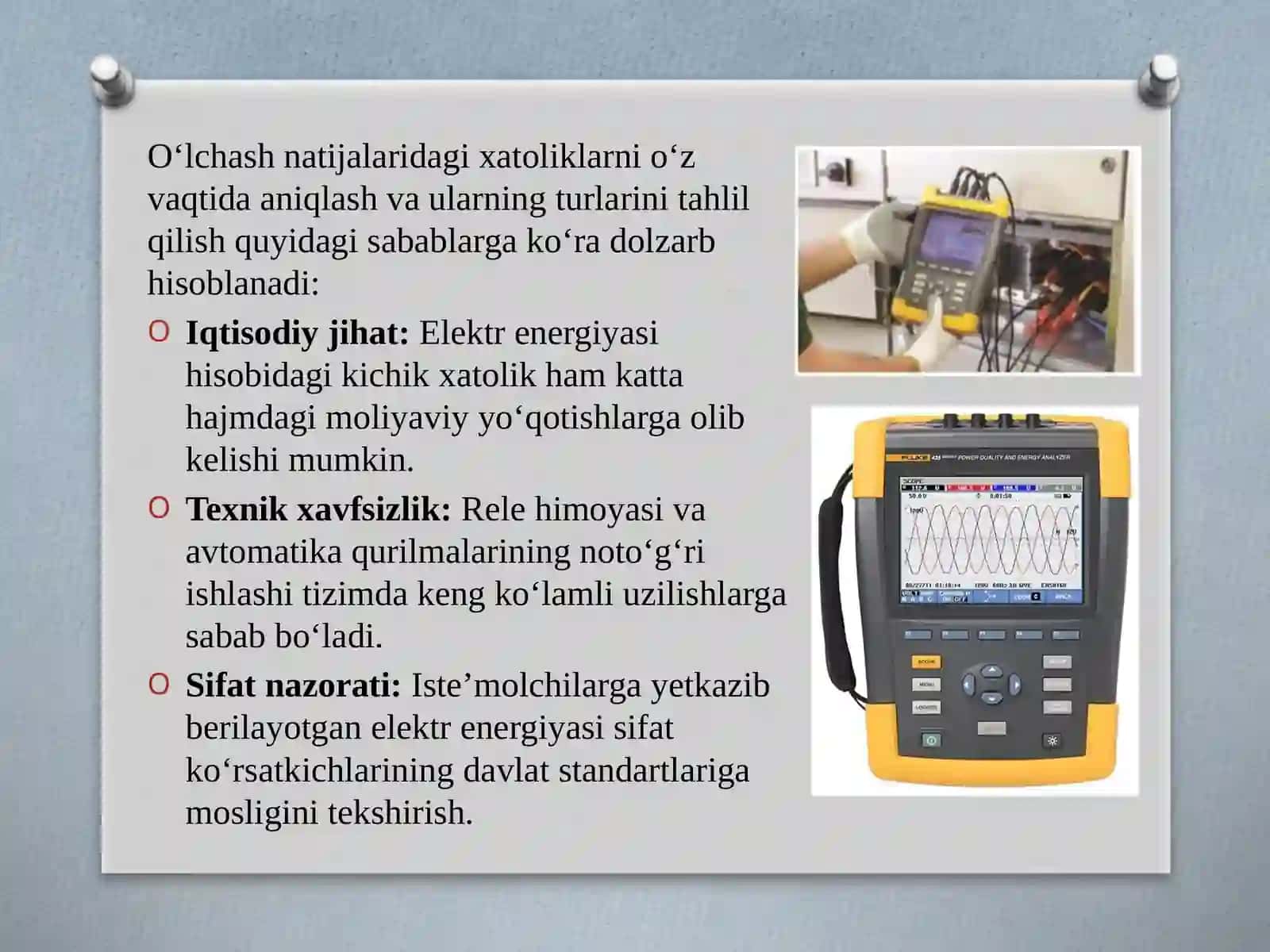 O‘lchash xatoliklari va ularning turlari energetik tizimlarda 4