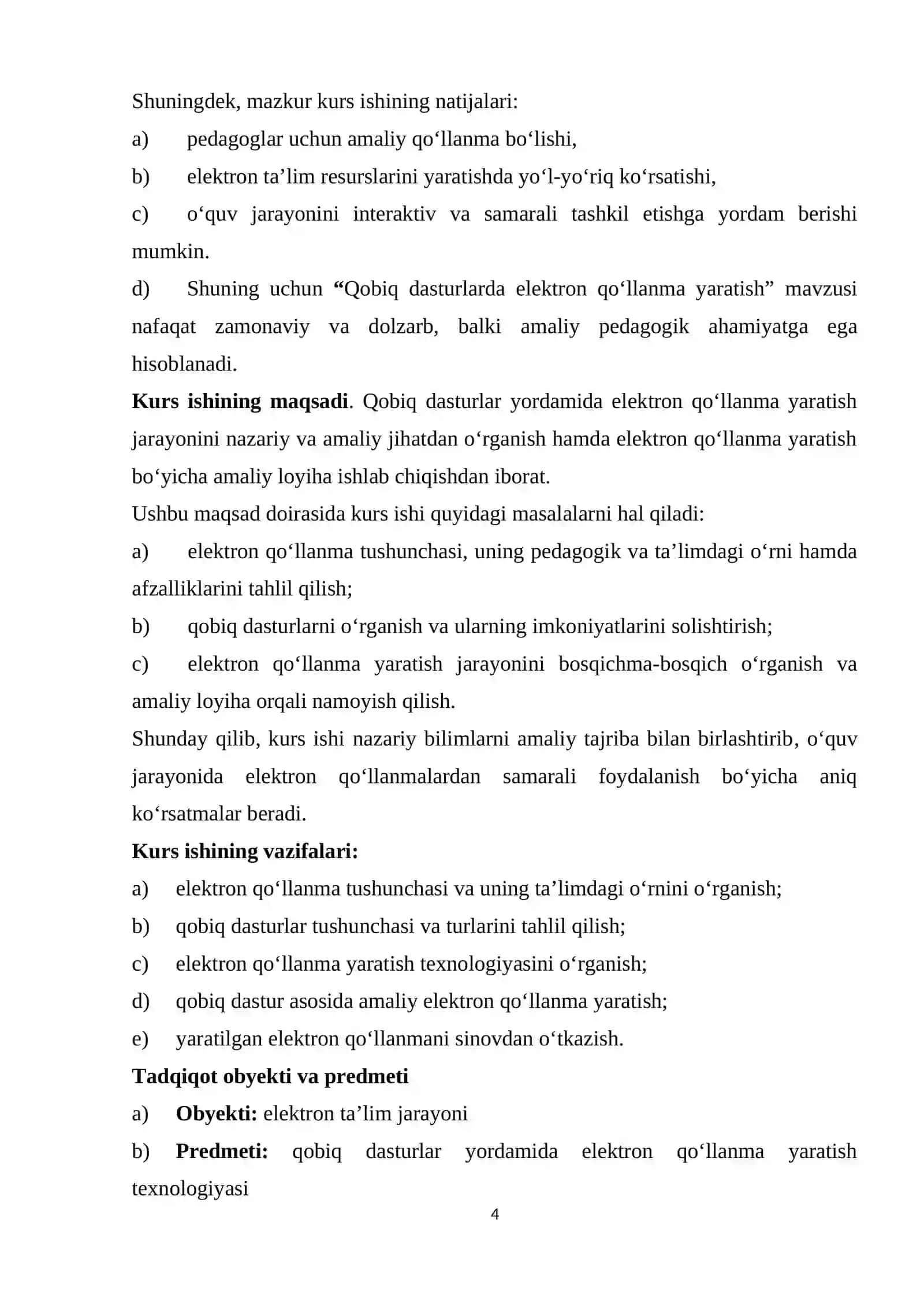 QOBIQ DASTURLARDA ELEKTRON QO'LLANMA YARATISH 4