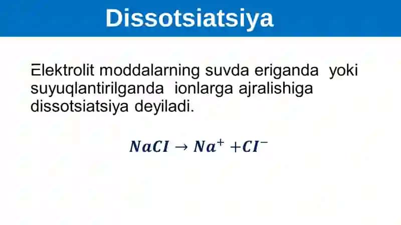 Kuchli va kuchsiz elekrolitlar 4