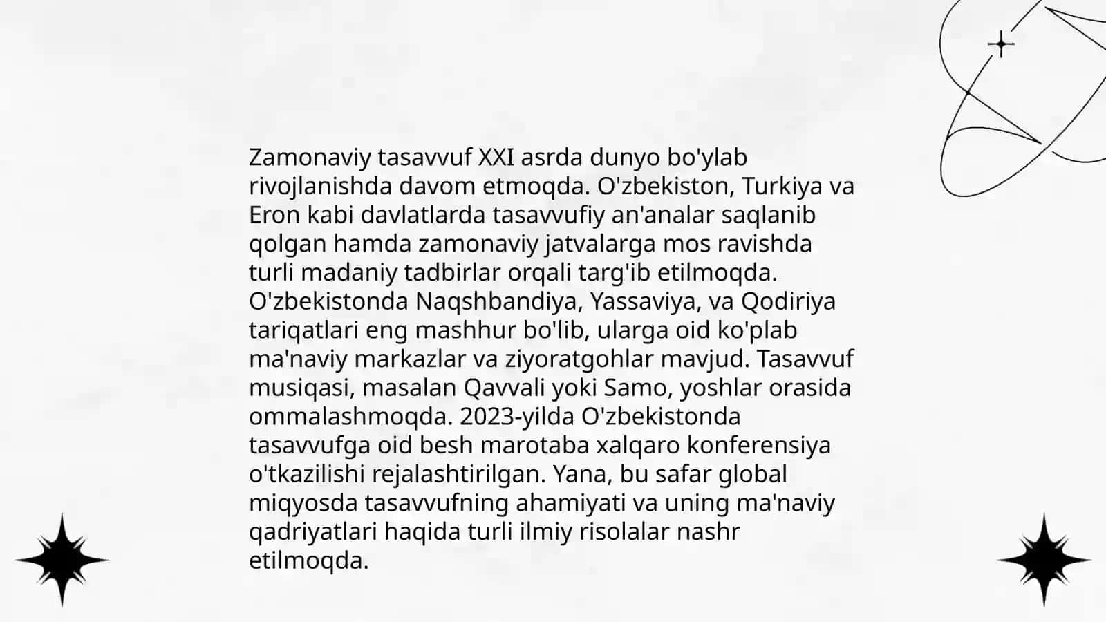 Mumtoz tasavvuf va zamonaviy tariqatchilik Мадина 4