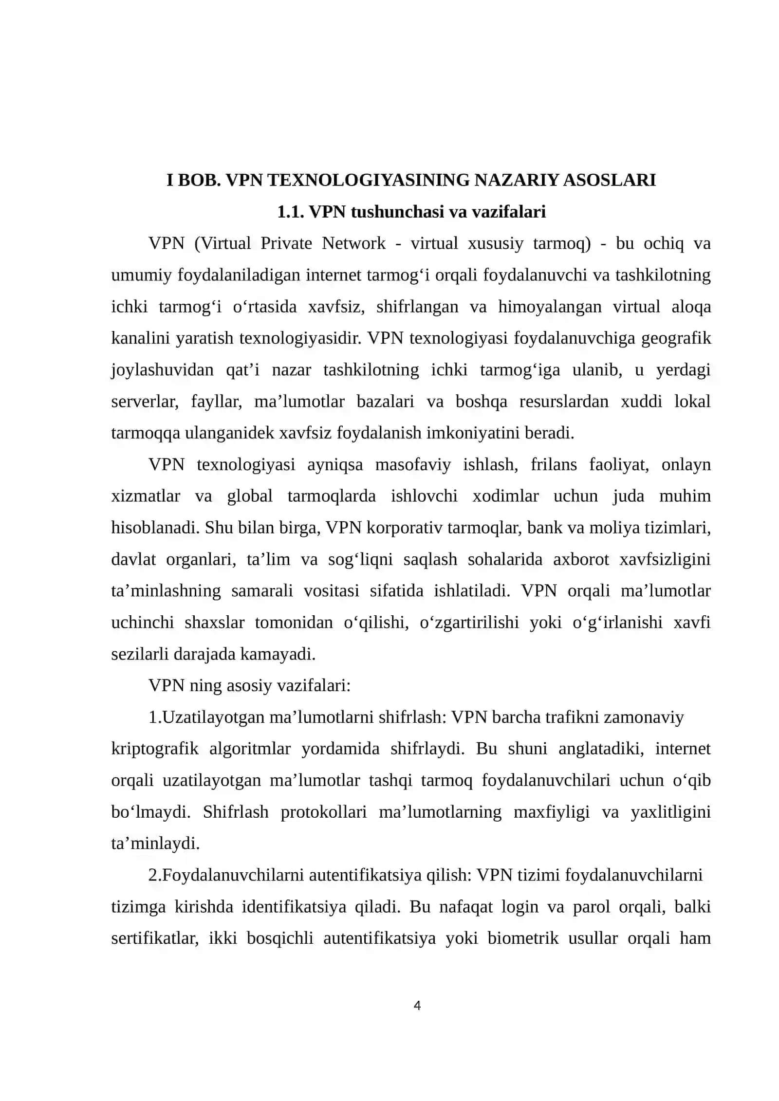 VPN ASOSIDA XAVFSIZ TARMOQ ULANISHINI TASHKIL ETISH 4