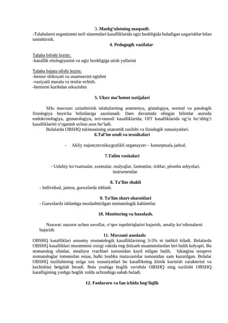 Bolalarda til kasalliklari (deskvamativ, rombsimon glossitlar, qat-qat burmali til, qora sochli til), ularning klinik belgilari, tashxisi, davosi 4