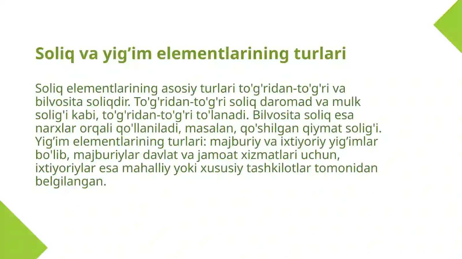 Soliq va yig’im elementlari 4