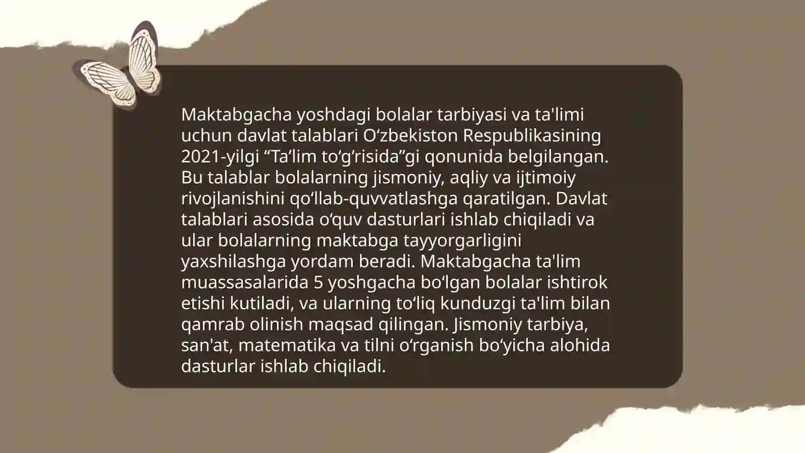 Oʻzbekiston Respublikasining ilk va maktabgacha yoshdagi bolalar rivojlanishiga qoʻyiladigan Davlat talablari 4