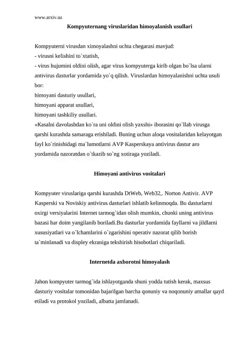 Кompyuterning xavfsizlik masalalari 4
