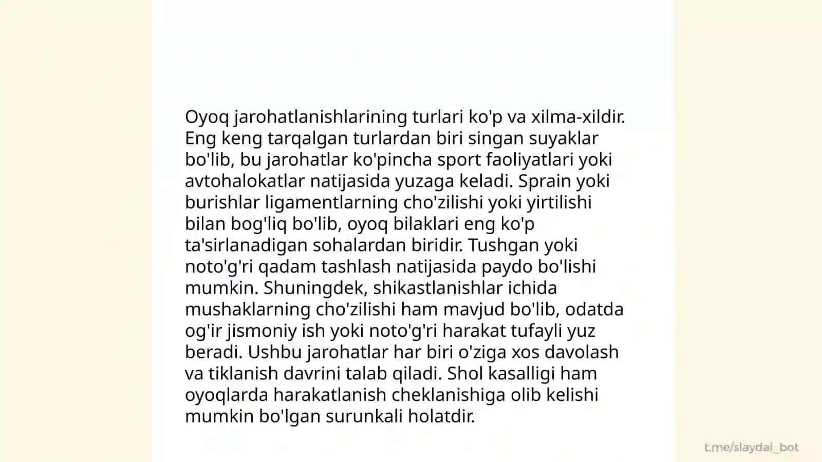 Qól va oyoq jarohatlanishlarda 1_tibbiy yordam Abduraupova Gulbahor 4