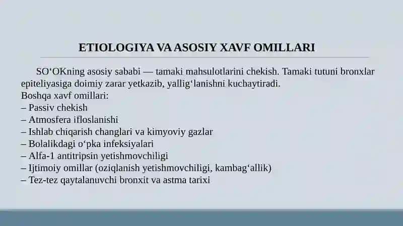 O‘pkaning Surunkali Obstruktiv kasalligi 4
