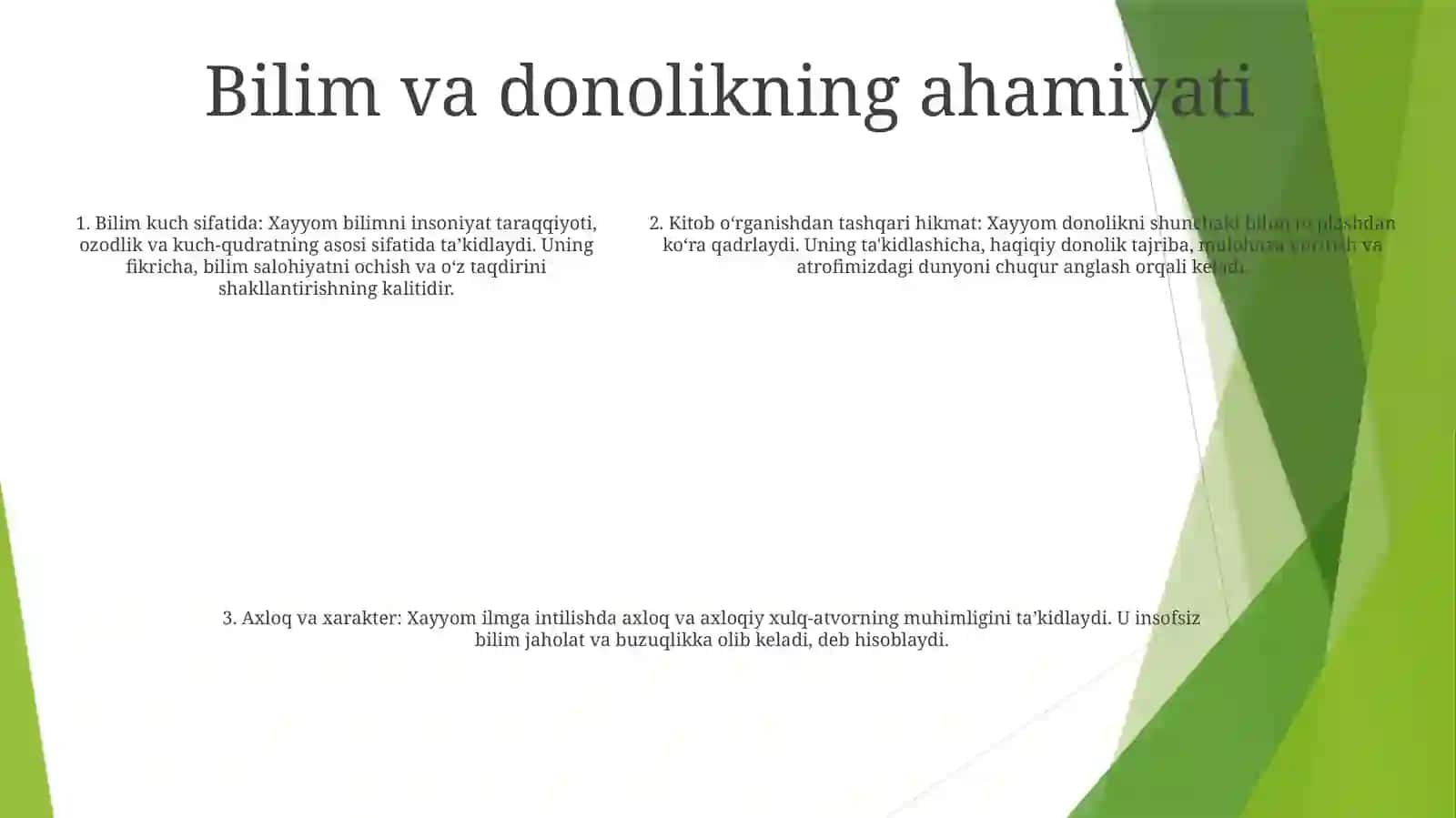 Umar Hayyomning Taʼlim Tarbiyaga Oid Fikrlari 4