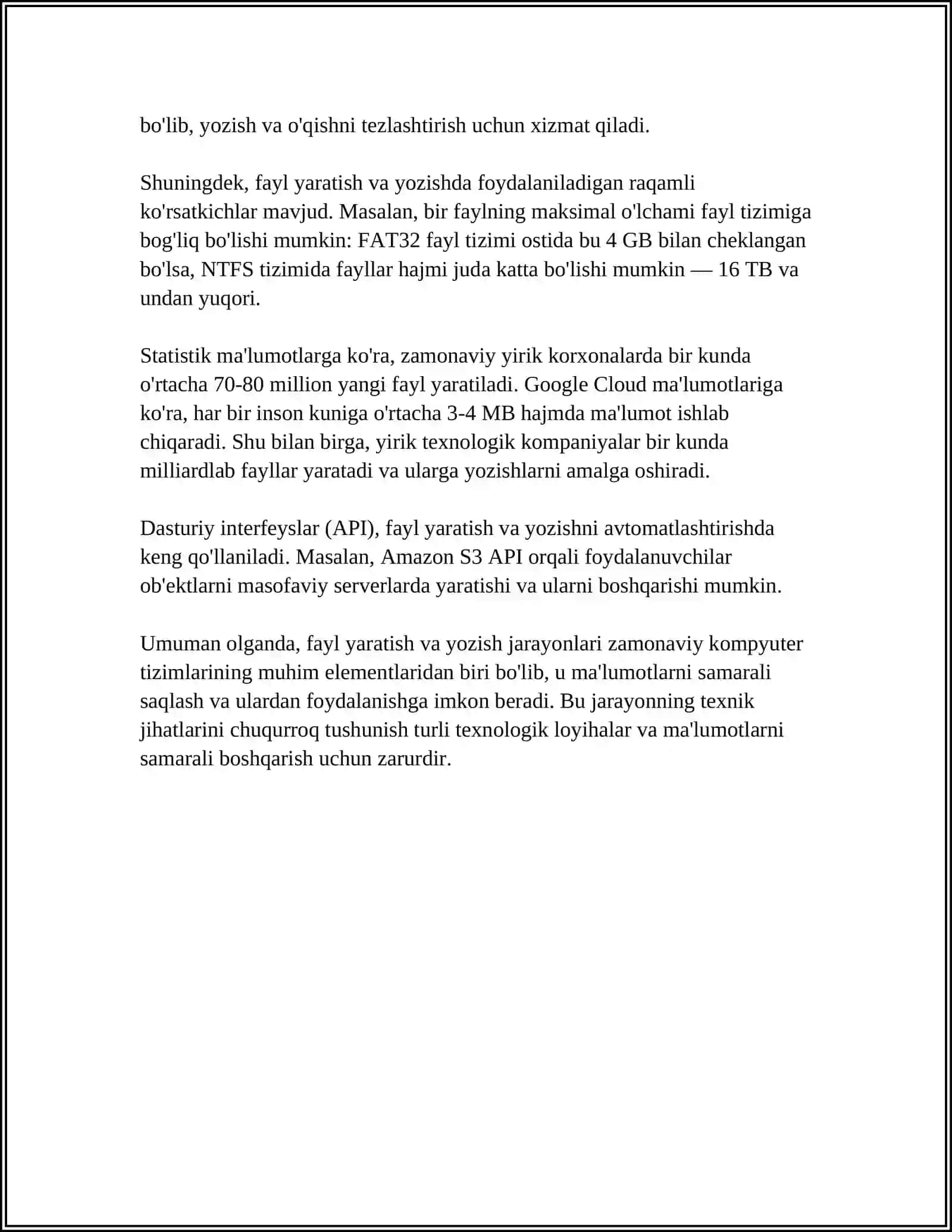 PYTHON DASTURLASH TILIDA MA'LUMOTLARNI FAYLGA SAQLASH VA ULAR USTIDA AMALLAR BAJARISH MAVZUSIDA 4