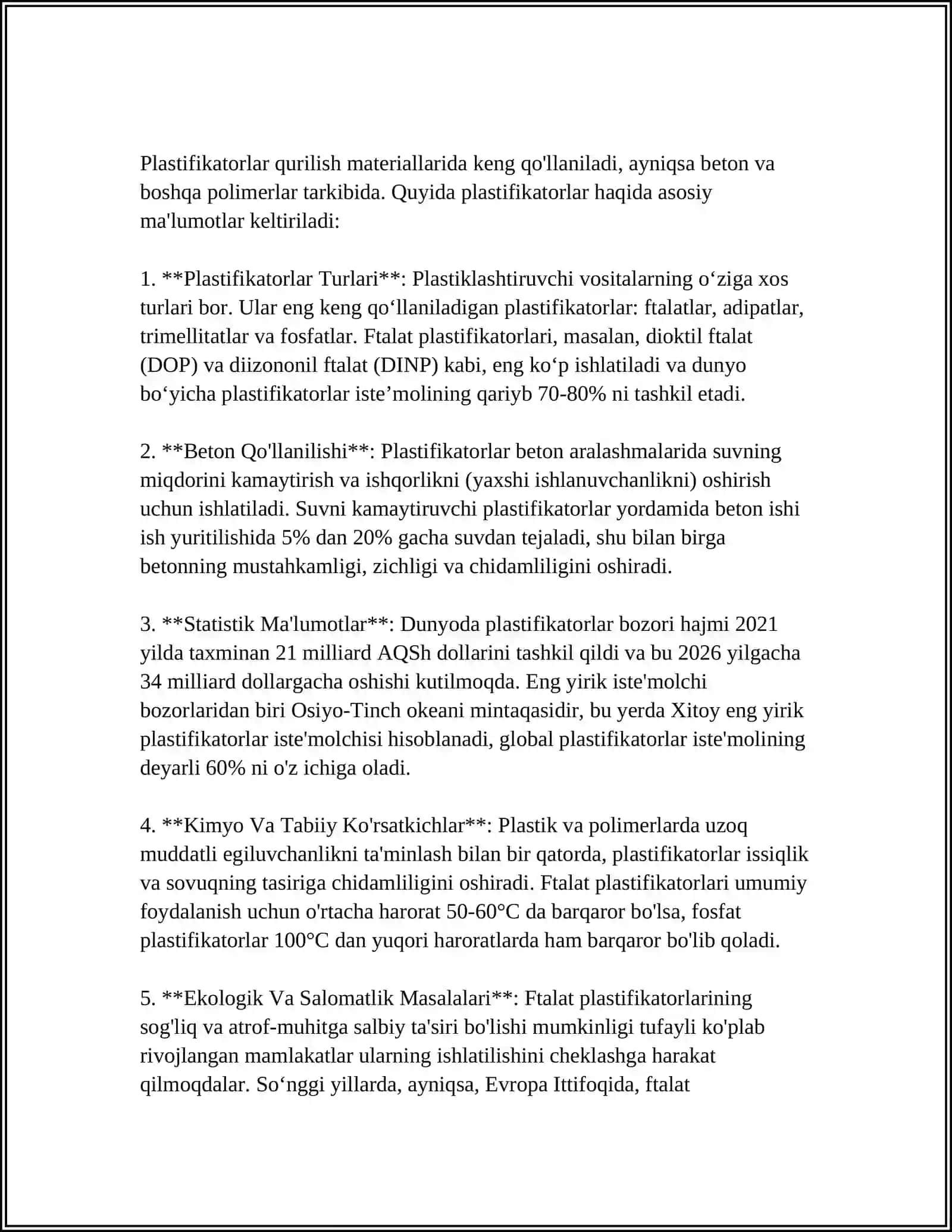 Plastifikatorlar va Sitabilizatorlar 4