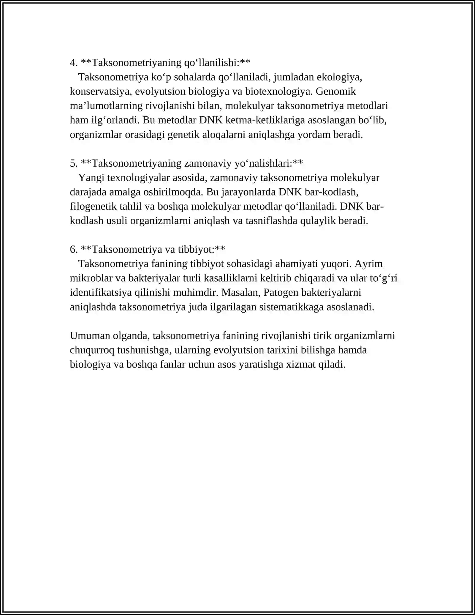 TAXEOMETRIK TASVIRGA OLISH ISHLARI 4