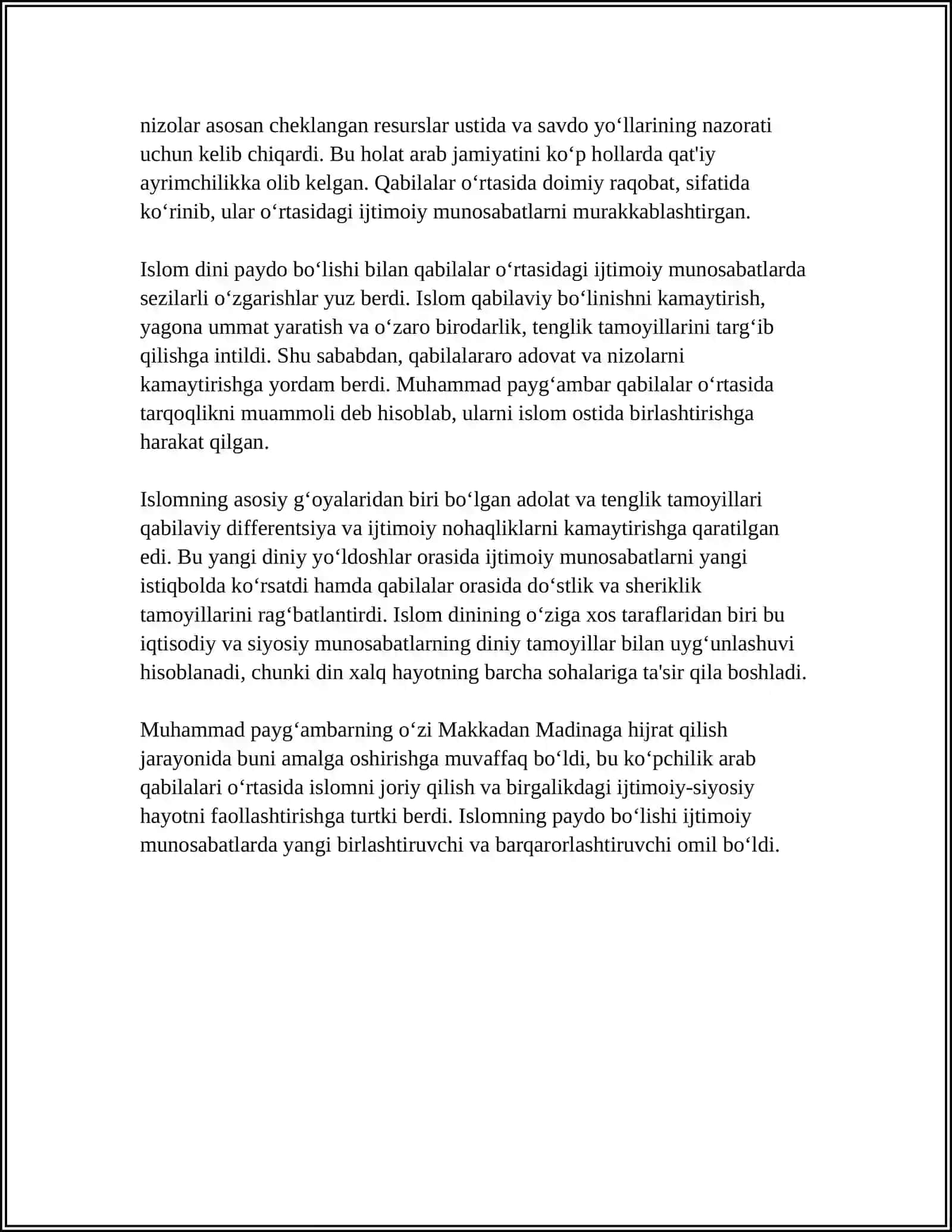 ISLOM DININING PAYDO BO‘LISHIDAGI IJTIMOIY, IQTISODIY, SIYOSIY VA MADANIY SHAROITLAR 4