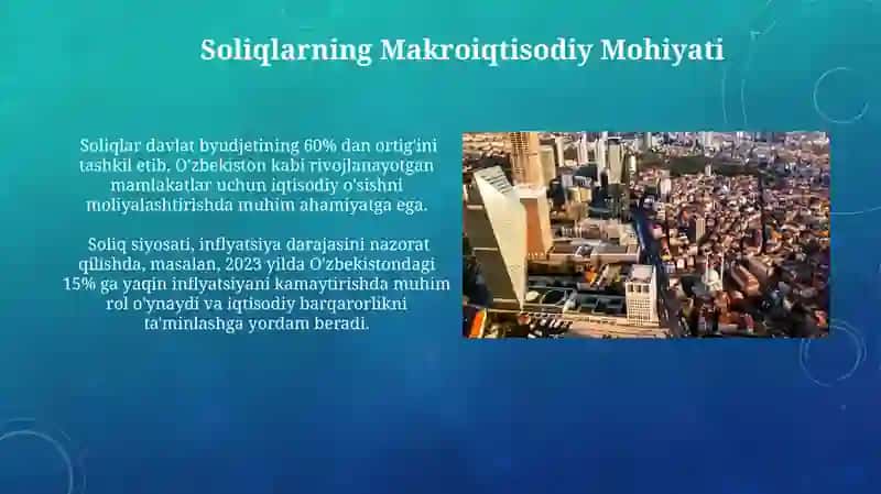 SOLIQLARNING MAKROIQTISODIY MOHIYATI VA ROLI 4