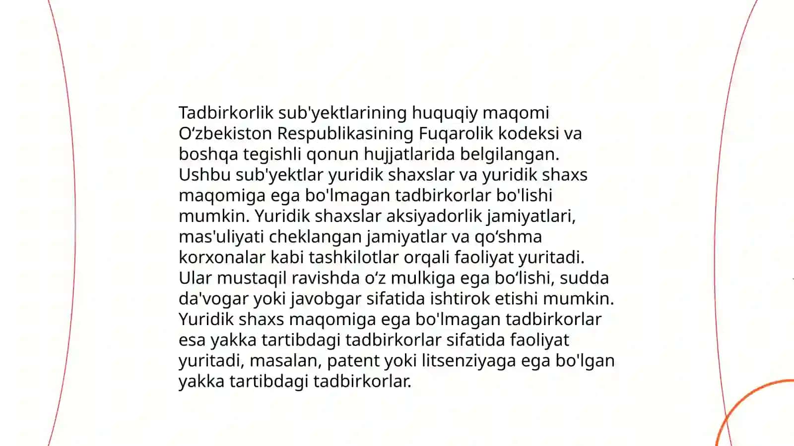 Tadbirkorlikning huquqiy asoslari 4